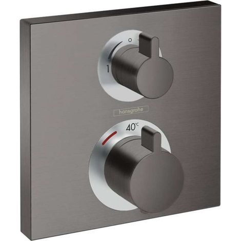 Hansgrohe Ecostat Square - Thermostatarmatur - Unterputz für 2 Verbraucher, schwarz chrom gebürstet 15714340 (1/3)