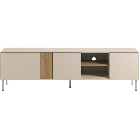 ELDIO - Meuble TV 180cm en mélamine Beige (1/5)