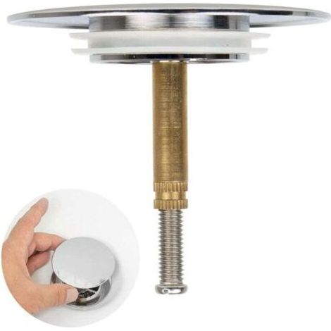 Bouchon De Baignoire Universel Ø 70 Mm Réglable Hauteur Double Joint Laiton Trempé Finition Chromée Antirouille (1/4)