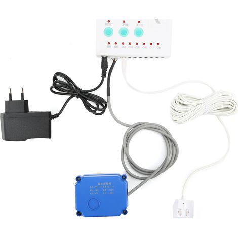 Wasserlecksuchgerät mit akustischem Alarm und DN25-Absperrventil, Überlaufschutz, EU-Stecker 100–240 V