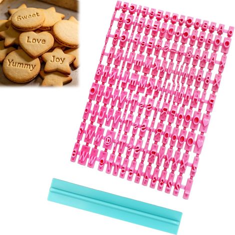 Lot de 150 Emporte Pièce Lettre et Chiffre, Tampon Alphabet pour Argile et Pâtisserie, Moule Biscuit Personnalisé pour Fondant, Pâte à Sucre et Gâteau (1/5)