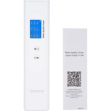 Détecteur de qualité de l'eau 6 en 1 TDS, TOC, COD, UV275, EC, testeur de température pour boire, fonction d'évaluation intelligente, sonde haute sensibilité IP67 étanche. (1/5)