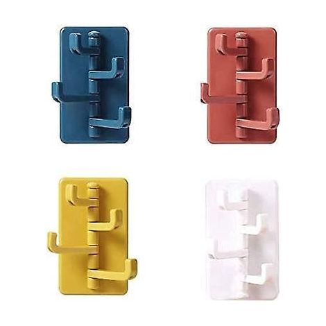 Lot de 4 crochets muraux autocollants : crochets pour serviettes, clés, peignoirs, porte-serviettes de cuisine, crochets pour vêtements.