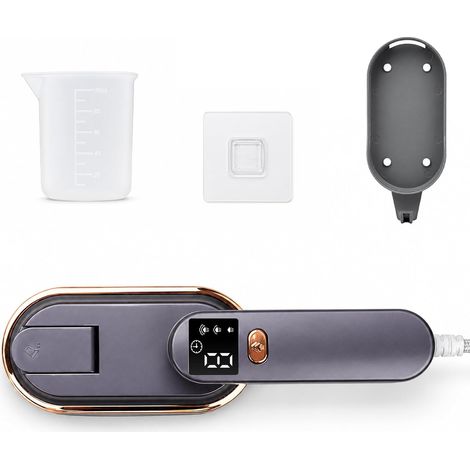 Défroisseur vapeur de voyage avec écran LCD, trois niveaux de vapeur, 1200 W, réglage rotatif à 180°, réservoir d'eau de 150 ml, fer à vapeur pliable pour la maison, les voyages (1/5)