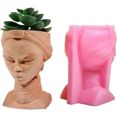 Moule en silicone Déesse pour plantes succulentes, moule en résine, vase de rangement pour bijoux