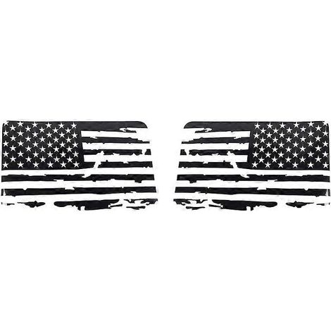 Autocollants drapeau américain vieilli pour vitres de toit rigide, compatibles avec Jeep Wrangler JK 4 portes (2011-2017), 1 paire (1/5)