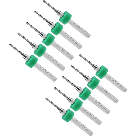 Micro PCB Perceuse Pointes, 1/8" Tige 1.3mm Tranchant, Tungstène Carbure Impression Circuit Carte Perceuse Pointe - (Applications: pour CNC Perçage Gravure Machine), 10 morceaux (1/5)