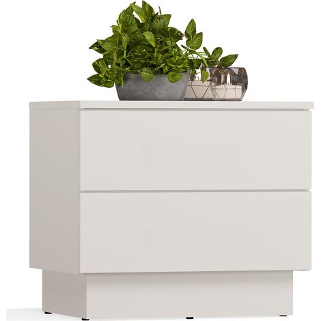 Nachtschließfach AMBER 2S Nachttisch 2 Schubladen für Schlafzimmer Cashmere Beige (1/5)