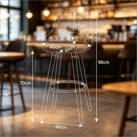 Tabouret de Bar Chic, Chaise Haute Multifonctionnelle avec Dossier, pour Cuisine, Comptoir et Bijouterie (1 Tabouret Inclus) (1/5)