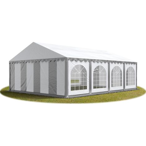 TOOLPORT 4x8m tente de réception, PVC 800 N, H. 2m, gris-blanc