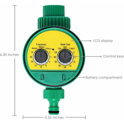 Contrôleur D'irrigation - Écran LCD - Compteur Eau Intégré - Minuterie Programmable Jusqu'à 16 Cycles/Jour - Pour Jardin Toit Balcon - 1 Pièce (1/5)