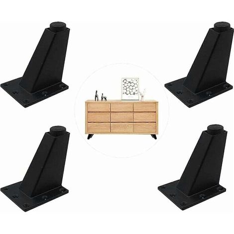 Pieds de meubles réglables en alliage d'aluminium (4 pièces), adaptés aux cuisines, bars, meubles TV et tables durables et résistants à la rouille. (1/5)