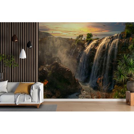 Papier peint cascades grande chute brumeuse dautomne - 400 x 260 cm (1/2)