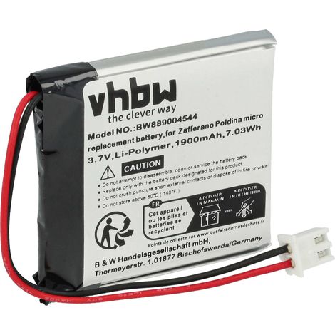vhbw batteria compatibile con Zafferano POLDINA MICRO, LD0490F3 lampada da tavolo, da comodino (1900mAh, 3,7V, Li-Poly)