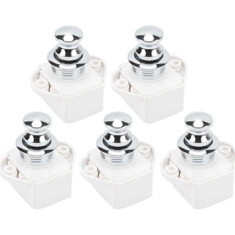 5 schlüssellose Druckknopf-Schrankschlösser aus Zinklegierung, für Türen mit einer Stärke von 14 bis 16 mm, 5er-Packung (1/5)