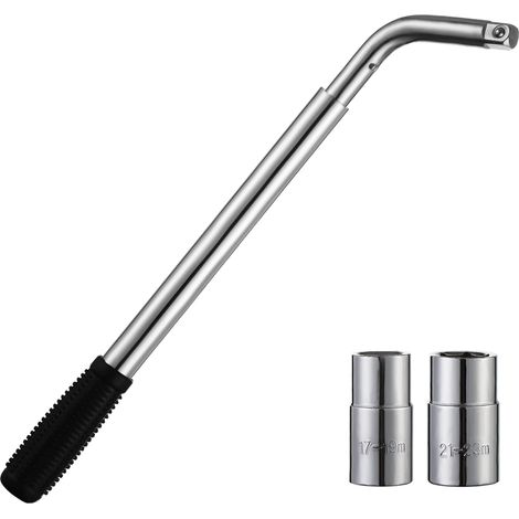 Teleskop-Schraubenschlüssel, Radmutternschlüssel, Universal-Reifenschlüssel, Reifenreparatur-Werkzeugsatz (17 mm, 19 mm, 21 mm, 23 mm) (1/4)