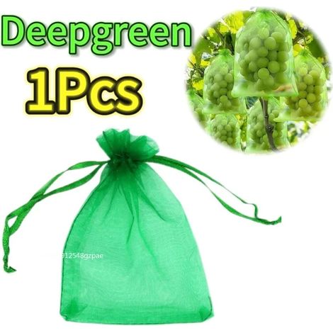 (Vert foncé - 1 pièce, 20 x 30 cm) Sacs de protection pour fruits à cordon, réutilisables, en filet anti-insectes, pour arbres fruitiers et plantes - Fournitures de jardinage (1/4)