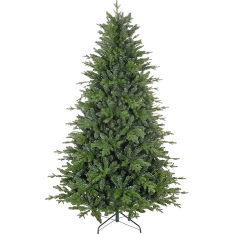 Albero di Natale 210 cm in Plastica Verde con Base in Metallo e 2445 Rami Ignifughi (1/5)