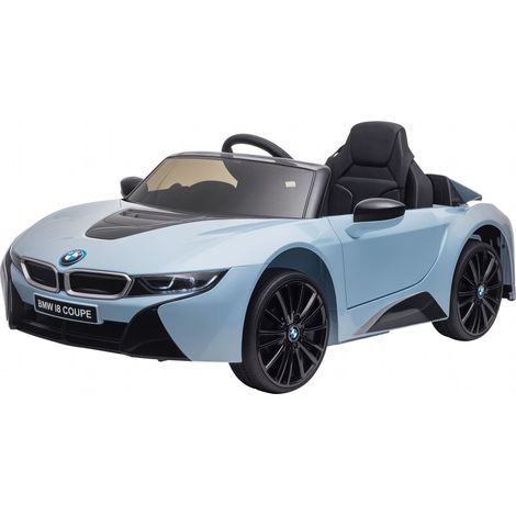 Macchina Elettrica per Bambini 3-8 anni Licenza BMW I8 Coupé con Telecomando e 2 Porte, 115x72.5x46 cm, Blu