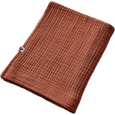 Drap de douche 70 x 130 cm Gaze de coton unie Gaïa - Gaïa Terracotta - Gaia Terracotta - (1/5)