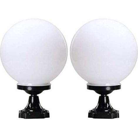Lampadaire sphérique moderne de 20 cm, douille E27 étanche en aluminium pour extérieur, convient aux terrasses. (1/5)