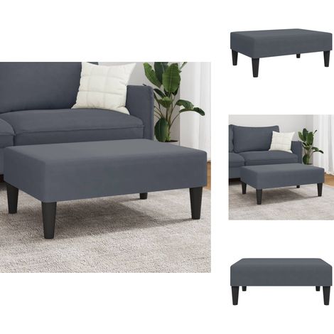 Repose-pied gris foncé 77x55x31 cm velours - Tabouret - Pouf - Repose-pied - Velours - Mobilier Intérieur (1/5)
