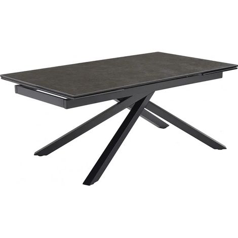 Table extensible 160/240 cm céramique gris foncé pied torsadé - UTAH 05