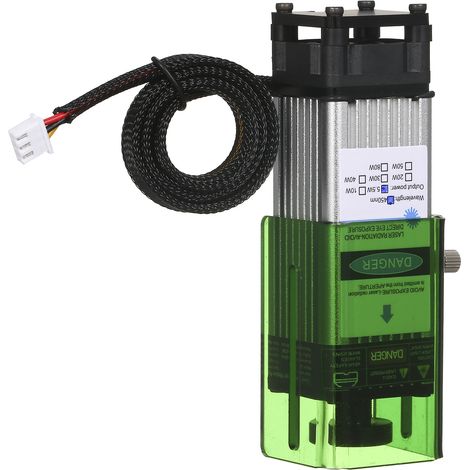 Geevorks Module Laser 450nm 5.5W avec Cache Protecteur Foyer Réglable Tête Gravure Laser Graveur Découpeur Rapide Imprimante 3D Fraiseuse CNC pour Bricolage Bois Cuir Tissu Papier