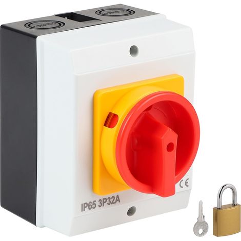 3-Pole Main Switch,  Rotary Switch with Housing for Connecting Switches and Isolating Small Circuits,  IP65,  32A (1/5)