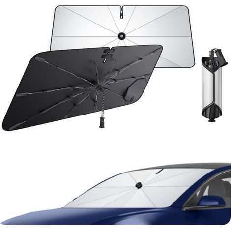 Parasol Voiture Tesla Model 3 2018-2026, Pare-Soleil Pliable Anti-UV Auto-Adhésif, Protection Solaire Intérieur Accessoire (1/5)