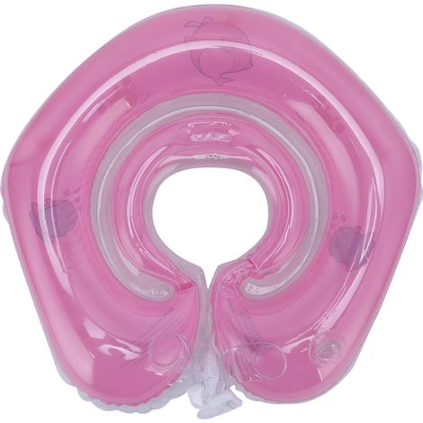Anneau de natation pour nouveau-né, collier flottant gonflable, jouet de piscine pour bébé de 0 à 18 mois, rose (1/5)