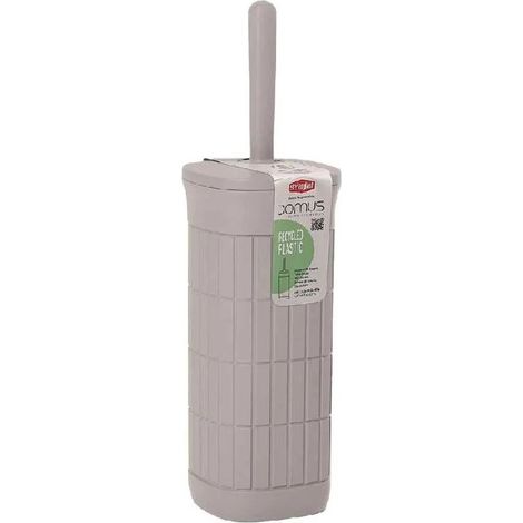 Portascopino WC in Plastica Domus Greige 11,5 x 11,5 x 40 cm