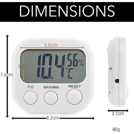 Thermomètre Interieur Hygromètre Haute Précision Indicateur De Température Et D'humidité Numérique (1/4)
