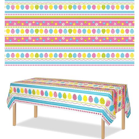 Nappe de Pâques, 1 nappe de Pâques, imperméable et réutilisable, décoration de Pâques, pour la maison, la salle à manger, la cuisine ou les fêtes (132220 cm) (1/5)
