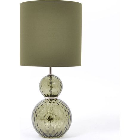 Lampe Alysée 2 boules vert fumé 25x25x53cm