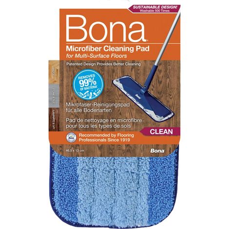 Bona Microfibra Pad Panno per la Pulizia, Poliuretano, Blu, 1 Count (Pack of 1)