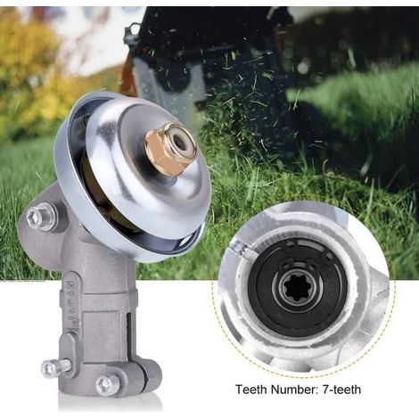 Renvoi d'angle Debroussailleuse Universelle, Tête de Gear Rond de 7 Dents pour Coupe Herbe, Boîte de Vitesse de Tondeuse à Gazon (1/4)