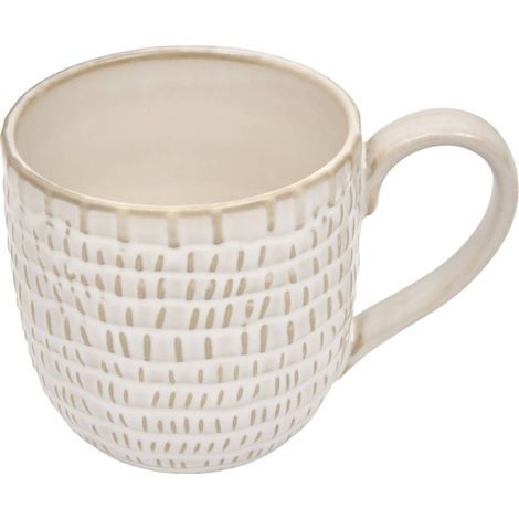 Becher mit „Camille“-Streifenmuster, 42 cl, weiß - Atmosphera créateur d'intérieur