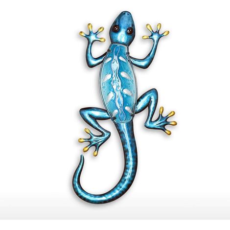 Gecko-Wanddekoration aus Eisen und Glas, kreatives Ornament, Kunsthandwerk (1/5)
