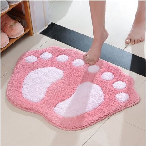 Pink Non-Slip Bath Mat 40x60cm Creative Design Bath Rug Absorbent Entrance Mat YMYNY