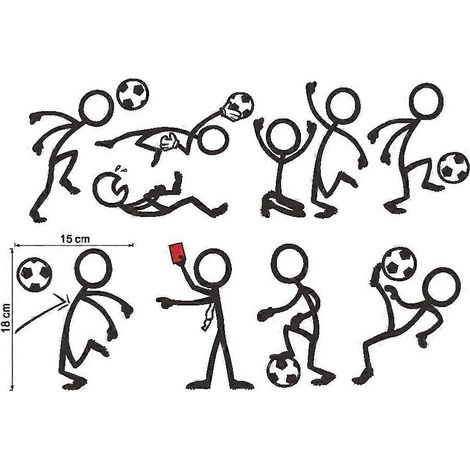 Stickers muraux de football pour la décoration intérieure (lot de 2) - Papier peint autocollant (1/5)