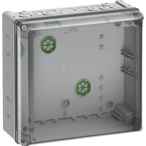 Spelsberg Caja vacía, transparente, tipo de protección IP65, resistencia al impacto IK08, clase de protección II, tensión nominal 400V AC, DLG, sin halógenos, 73341101