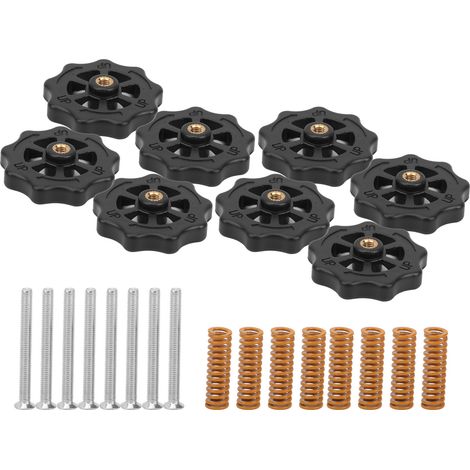 Kit de 2 kits de nivellement, écrou M4 avec ressort, compatible avec le plateau chauffant des imprimantes Creality CR-10/CR-10s/Ender 3 (1/5)