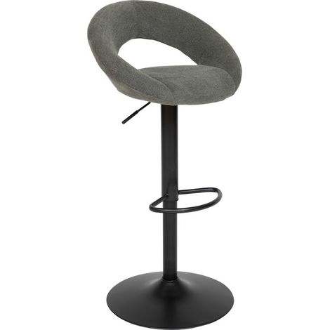 Atmosphera – Tabouret de bar pivotant ajustable – Tissu polyester kaki foncé – Hauteur assise 61-77 cm – Pied en acier noir – Confort optimal (1/5)