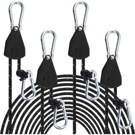 (Schwarze) Kabelspanner - Nicht spezifiziert - 4 m - Geflochtenes Nylon - Reflektierend - Korrosionsbeständig (1/5)