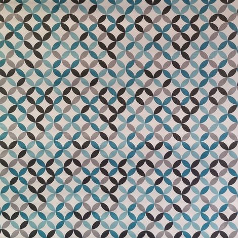 Nappe Toile cirée PVC sur Mesure, Tailles et Motifs au Choix, toile cirée pour Tables intérieures et extérieures - 140 x 250cm - Sphères Bleues.
