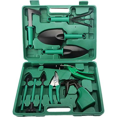 10-teiliges Gartengeräte-Set mit Tragetasche, ergonomische Handgeräte für vielfältige Gartenarbeiten (1/5)