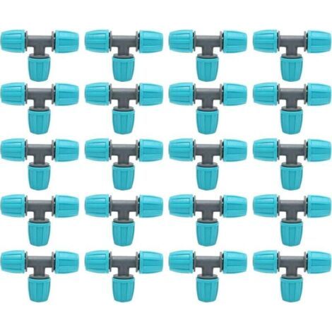 20pcs Barbed T-Fittings, 16mm Barbed Hose Fittings Drip Irrigation Fittings Tube T-Connectors 3-Way Adapter Hose Joints for Garden Yard Plant Watering