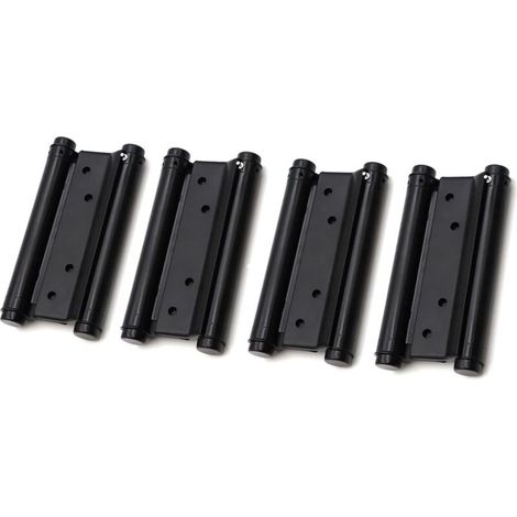 Lot de 2 charnières de porte à double action en acier inoxydable noir 76 mm – Charge 22 kg par charnière – Épaisseur de porte 20-31 mm