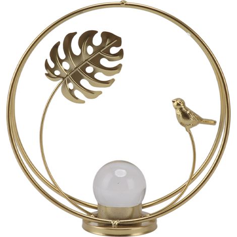 Support de Boule de Cristal Décor Oiseau Fer Forgé Feuillage Déco de Table pour Bureau Chambre (1/5)